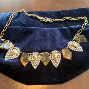 J. Crew Lulu Frost Gold and Black Tortoise Necklace